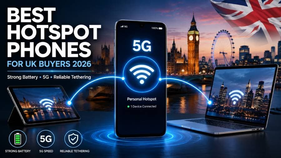 Hotspot Phones for UK Buyers 2026 – Strong Battery, 5G & Reliable Tethering